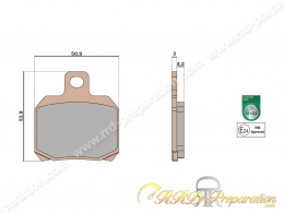 Plaquette de frein arrière ou avant (selon modèle) MALOSSI pour maxi-scooter / moto 50 / APRILIA, DERBI, GILERA, MALAGUTI, MBK