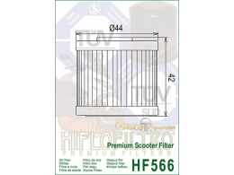 Filtre à huile HIFLO FILTRO pour scooter KAWASAKI J300, KYMCO DOWNTOWN, K-XCT, PEOPLE, SUPER DINK, X-TOWN... 125, 200 et 300