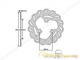 Disque de frein POLINI wave Ø190mm pour MBK NEXT GENERATION, NITRO, STUNT, YAMAHA AEROX, NG, HONDA, PGO...