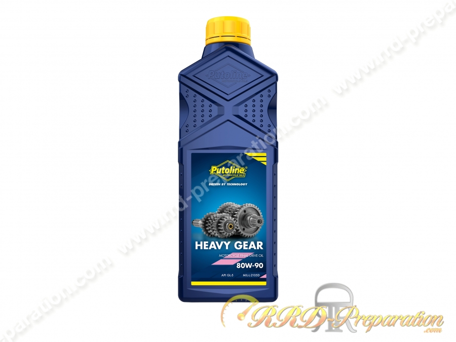 Huile de boîte / transmission PUTOLINE GEAR HEAVY 80W90 pour scooter, moto, quad... 1L