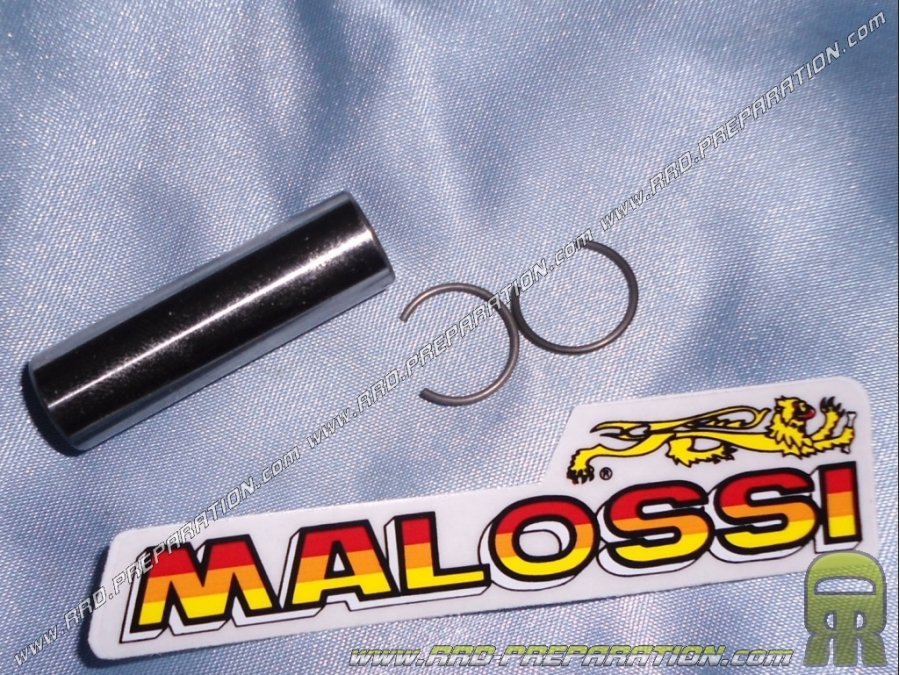 Axe de piston Ø12mm X 0,8 X 40mm + clips C pour kits MALOSSI Ø46,5 a 47mm minarelli scooter, piaggio ciao...